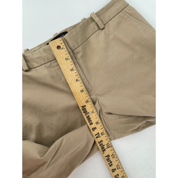 Talbots Petites Women's Flat Front Chino Khaki Crop Pants Back Leg Seam Size 2P - Picture 11 of 14